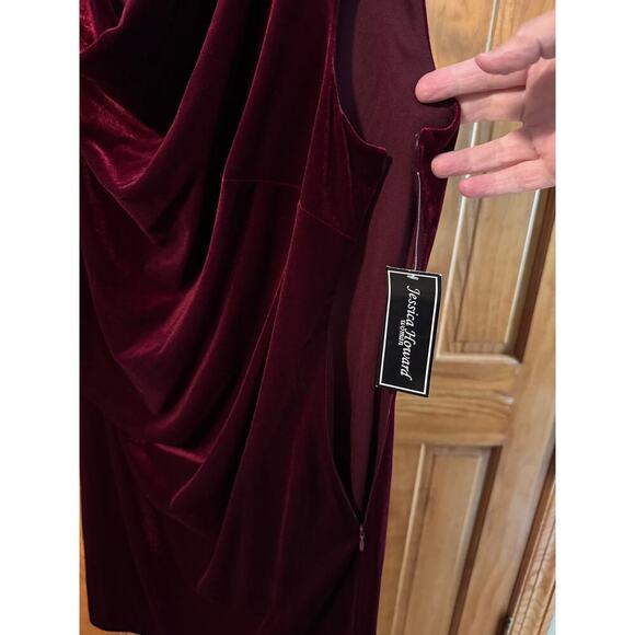 Jessica Howard Plus Velvet Mini Cocktail Party Dress Red Size 18W NEW w/tags - Picture 6 of 7